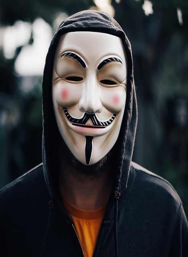 ROCK WORLD قناع وجه روك وورلد - قطعة واحدة | قناع وجه هاكر للأولاد | قناع وجه فيلم V for Vendetta | قناع جاي فوكس | قناع وجه أبيض | قناع تنكري | قناع عيد ميلاد للأولاد | قناع السعادة - Image 4
